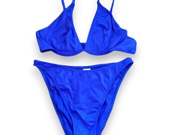 Vintage 1990&#39;s deadstock blue bikini