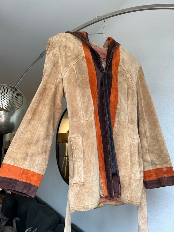 Vintage 1970’s suede hooded jacket - image 6