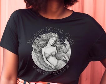 Koszulka Mermaid Social Club: Koszulka z grafiką dla miłośników oceanu