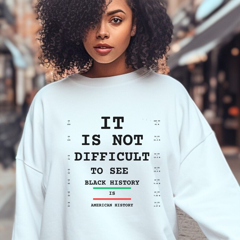 Black History Vision Chart-tröja: Unisex BHM-tröja med rund hals bild 2