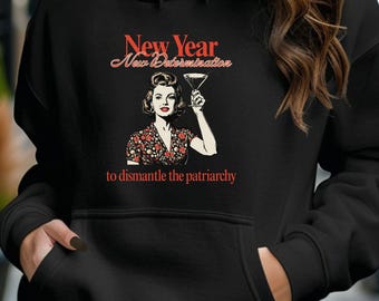 Bluza z kapturem „Retro Dismantle the Patriarchy” | Aktywizm feministyczny retro