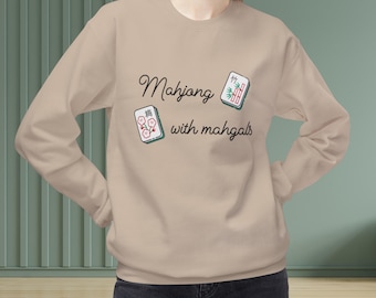 Bluza z nadrukiem Mahjong z mahgalami | Projekt skryptu płytek Mahjong