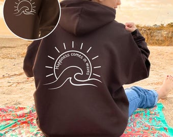 Ocean Wave Hoodie: Beach Lover Gift, Good Vibes Sweatshirt