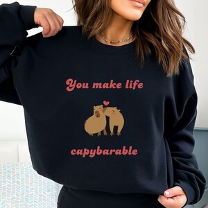 Capybara sweatshirt Capybara gift Valentines Day gift Valentines gift