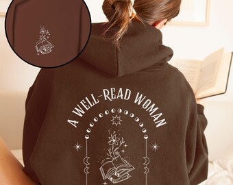 Sudadera con cita literaria: Sudadera para amantes de los libros 'Mujer culta'