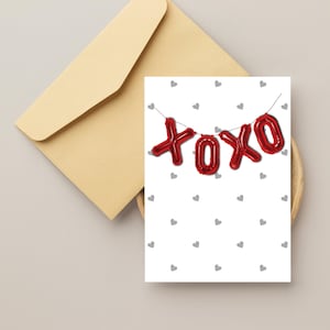 Amour et bisous | Rose | Art numérique | Rouge | Ballons | XOXO | Saint-Valentin