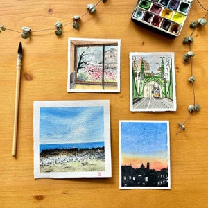 Custom Favourite Place Painting | Original Watercolor, How We Met, Wedding, Engagement, Honeymoon, Anniversary Gift for Couple