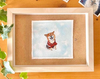 Mini Custom Pet Portrait | Original Tiny Watercolor, Pet Photo to drawing