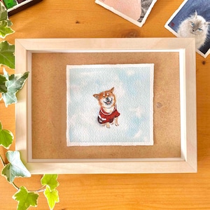 Mini Custom Pet Portrait Original Tiny Watercolor, Pet Photo to drawing 画像 1