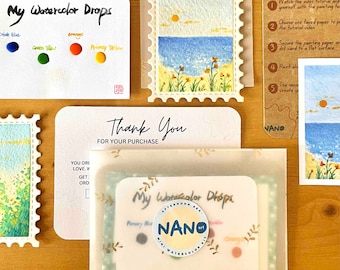 Easy DIY Watercolour Kit - Afternoon Sea - Beginner & Adult Drawing - Travel Painting - Artists Game - Family Party