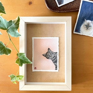 custom mini watercolor pet portrait cat painting