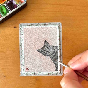 custom mini watercolor pet portrait painting