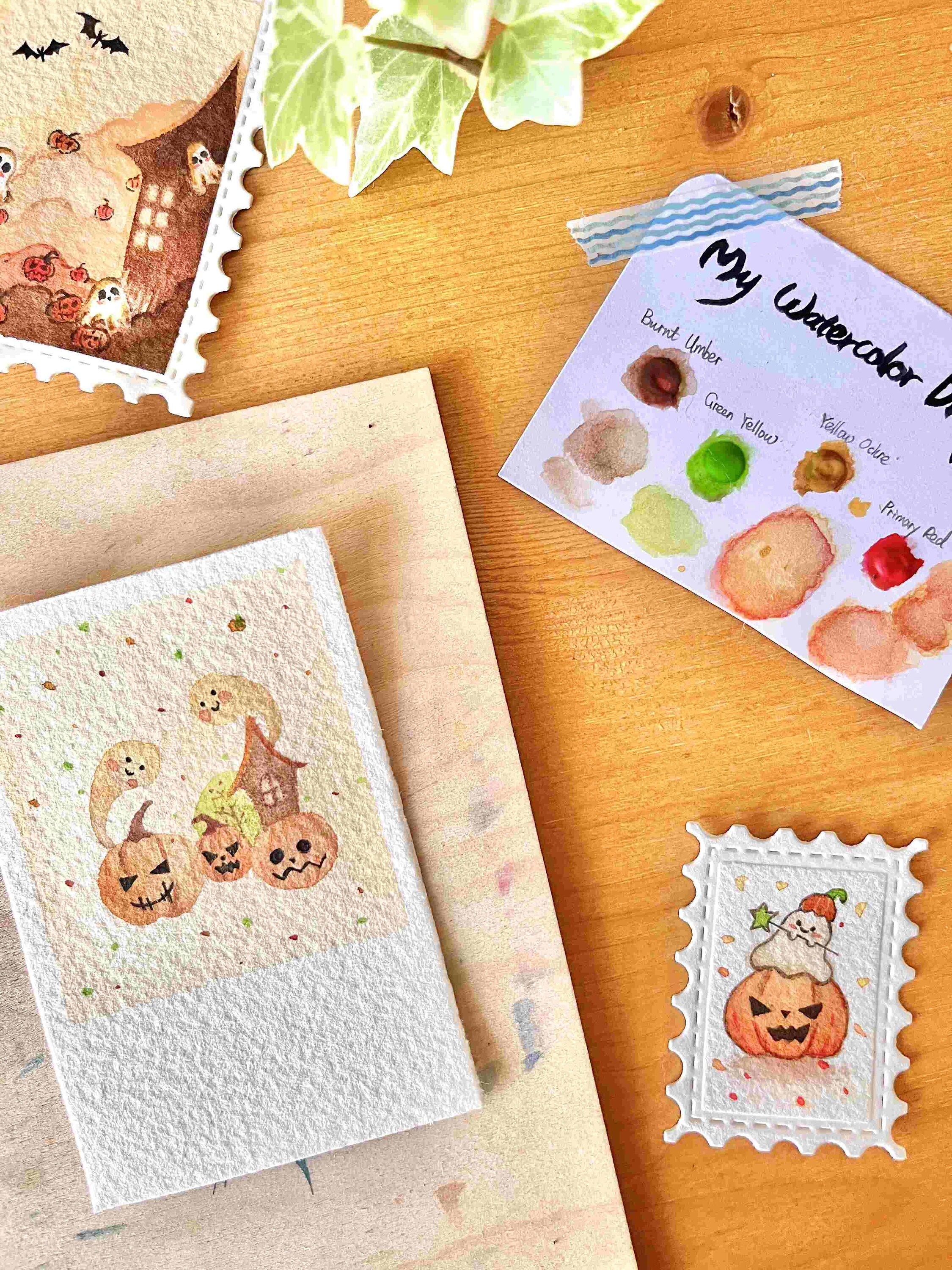 Mini Watercolor Painting Kit Halloween Party Easy DIY Beginner