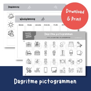 Imprimível A4 com pictogramas de ritmo diário PRETO E BRANCO | cartões de ritmo diário | baixe e imprima pictogramas de ritmo diário com planejamento semanal e diário