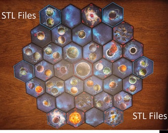 Twilight Imperium 4 Tuiles hexagonales magnétiques STL Fichiers numériques