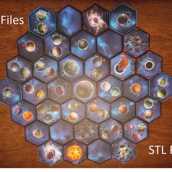 Twilight Imperium 4 Magnetic Hex Tiles STL Digital Files