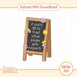 Treat Others With Respect PNG, Trendy PNG, Cute PNG Designs, Mental Health Awareness, Positivity Design for T-shirts, Cups, Stickers & More