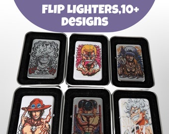 Pirate Crew Anime Windproof Flip Top Lighter, unique lighter