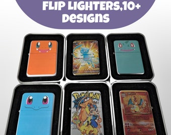 Pocket Monster Cartoon Videogame Windproof Flip Top Lighter, unique lighter