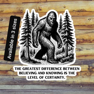 Bigfoot Bumper Sticker Car Decals, Sasquatch Vinyl Stickers, Folklore Cryptid Stickers, Camping & Hiking Unique Gift, Nature Farmhouse Decor