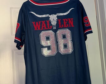 Maillot Wallen à strass bleu