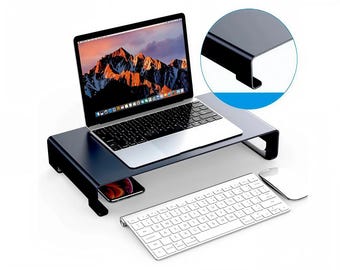 Ergonomic Metal Laptop Stand – AeroRise Minimal Desktop Laptop Riser