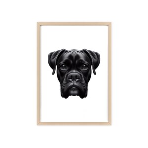 Boxer dog Wall Art, light wood frame poster print, gift for birthday, boxer lover gift, perfect dog lover gift, dog mom gift, dog dad gift