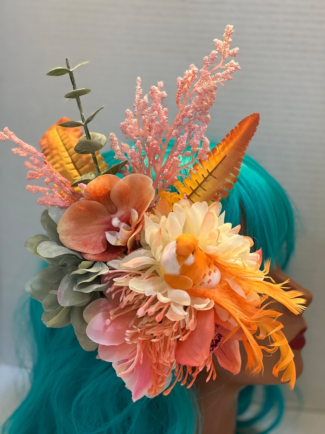 Tropical Flower Hair Clip Etsy