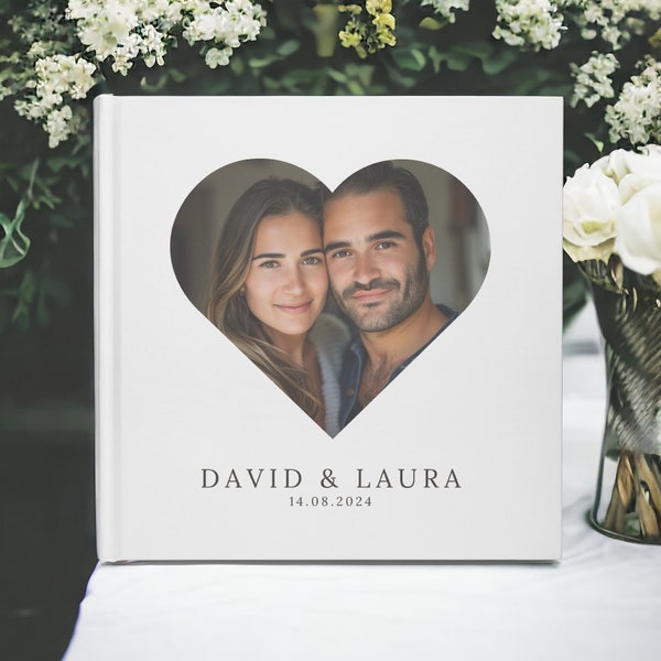 Personalized Wedding Guestbook with Custom Photo Cover