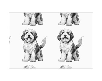 Bernedoodle-inpakpapierset voor puppy's, cadeauverpakking hondenliefhebber