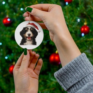 Bernedoodle Keramik Weihnachtsschmuck