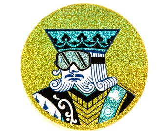 Ski House King Glitter Sticker | Ski Helmet Sticker | Water Bottle Sticker | Snowboard Helmet Sticker | Helmet Sticker | Ski Gift