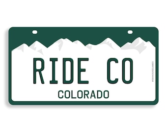 Ride Colorado Sticker | CO License Plate Decal | Colorado Ski Sticker | Ski the Rockies | Après Ski Style | Gift for Skier | Retro Vibe
