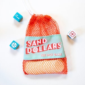 Gra w kostki Sand Dollars | Gra w kostki Beach Dice | Gry Shore House | Prezent na wybrzeże | Gra Family Vacation | Gra planszowa Beach House