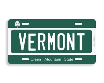 Ski the East Vermont License Plate Sticker | Retro Mountain Skiing Decal for Water Bottles | Cars | Helmets | Gift for Skier or Snowboarder