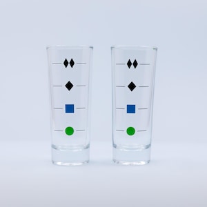 Trail Sign Shot Glasses (Set of 2) | Ski House Games | Après Ski Barware | Ski Gift | Cabin Decor | Ski Shot Glass Set | Bachelor Gift