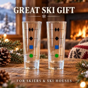 Skifahren schnapsglas