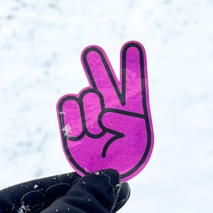 Purple Peace Sign Sticker | Glitter Helmet Sticker | Hippie Vibe Sticker | Water Bottle Sticker | Gift for Free Spirit | Retro S