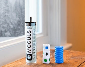 Moguls Dice Game | Summer Board Game | Ski Novelty Game | Family Game Night | Ski Lover Gift | Snowboard | Apres Ski Game | Mothers Day Gift