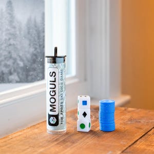 Moguls Dice Game | Ski Game | Apres Ski | Cabin Game Night | Ski Novelty Item | Retro Ski Game | Gift for Skiier | Ski Gift | Snowboard Game