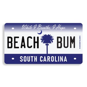 Sticker SC strand billen | Sticker nummerplaat Zuid-Carolina | Shore House-spellen | Coastal Living-cadeau | Sticker strandleven | Staat Palmetto