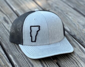 Vermont (VT) Outline Adventure Hat | Green Mountain Hat | Travel Hat | Hiking Hat | Outdoor Adventure | Gift for Traveler | Green Mountain