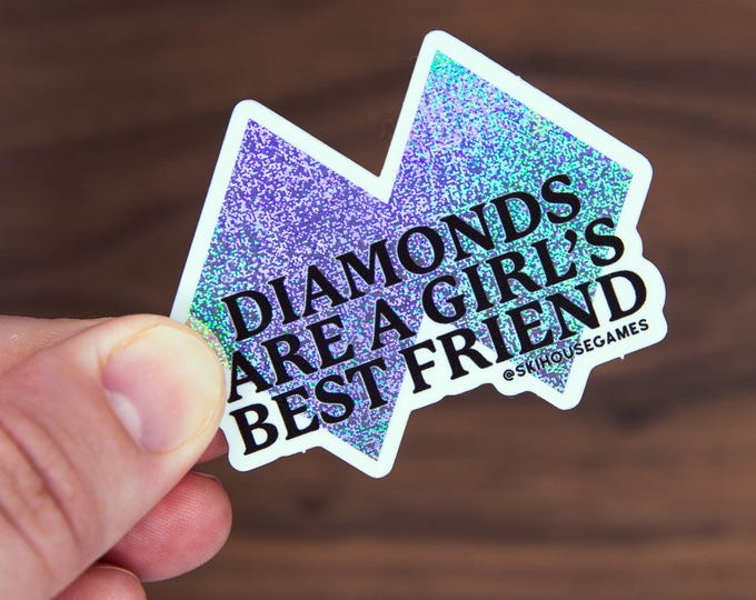 Diamonds Are a Girl's Best Friend Sticker | Funny Black Diamond Ski Decal | Gift for Skier | Bachelorette Party Sticker | Après Ski Vibe