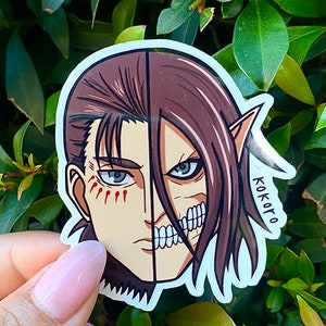 Eren Split Face Water-resistant Vinyl Sticker