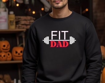 Fit papá fuerte papá fitness sentadillas camiseta de gimnasio, linda camisa de fitness para él, sudadera de entrenamiento divertida, mujeres de levantamiento de pesas, camisa de fitness de papá