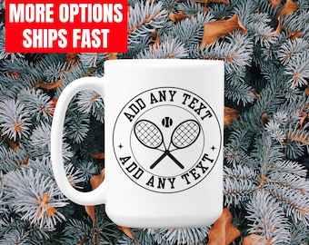 Gepersonaliseerde tennisliefhebber mok cadeaus voor papa moeder oom man vriend familie vrouw tennis thema mok base ball cadeau voor mannen verjaardag Kerstmis