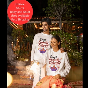 Personalized Diwali festival Family Matching outfit, Couple Diwali Shirt, Diwali Jumper Baby Diwali party Dad Mom Naan baby sweatshirt gifts