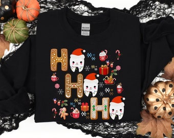Dental Squad Christmas Santa Comfort Colors Sweatshirt, lustiges Kieferorthopäden-T-Shirt, Zahnarzt-Weihnachtsparty-Zahnarzthelfer-Shirt, Zähne-Geschenk-Ideen