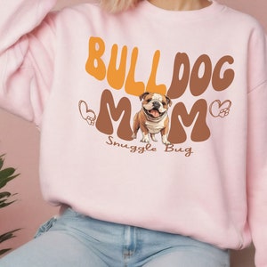 English Bulldog Mom dog Dad Shirt Hoodie Sweatshirt Wife Husband Custom Couple Matching Retro dog owner Gift for Men Women Pet Lover Tshirt