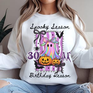 Läskiga 30-årsfestskjortor - Unisex Halloween 30-årsdag T-shirt Sweatshirt - 30-års Ghoul Pumpa Patch Presenter till henne - 30 AF T-shirts